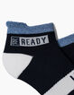 Girls’ navy and white ankle socks -5