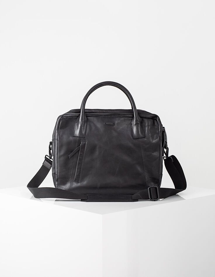 Men's black leather bag -6