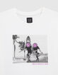Boys’ white organic cotton T-shirt, SMILEYWORLD skaters photo-3
