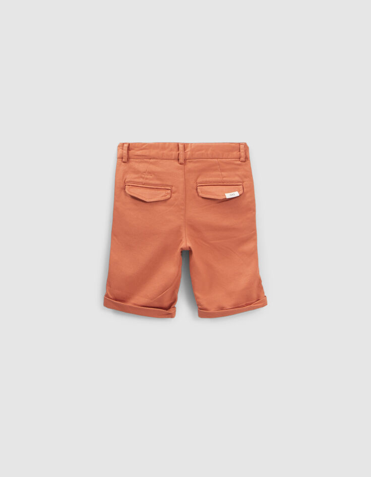 Orangefarbene Chino-Jungenbermudas-3