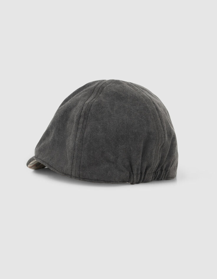 Casquette réversible beige imprimé et gris bébé garçon-6