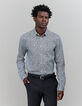 Men's off-white SLIM shirt in navy vegetable print-1