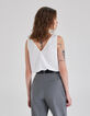 Witte top gerecycleerd met omkeerbare studs Dames-3