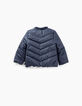 Baby girls’ navy and iridescent reversible padded jacket-4