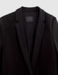 Women's black knit suit jacket-5