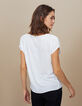 Witte geschulpte top met borduursels I.Code-3