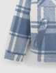 Boy's blue wool plaid jacket with lining-5