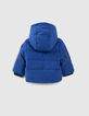 Baby boy blue padded jacket with metallic details-3