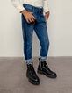 Medium blue straight jeans lijnen opzij jongens -2