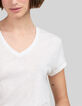 Tee-shirt lin blanc femme-4