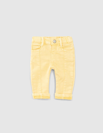Baby boys’ light yellow jeans with seam down front - IKKS