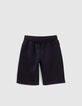 Boys’ navy techfleece Bermudas, embossed lettering-1