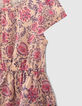 Roze jurk kasjmier bloemenprint EcoVero™ babymeisjes-5