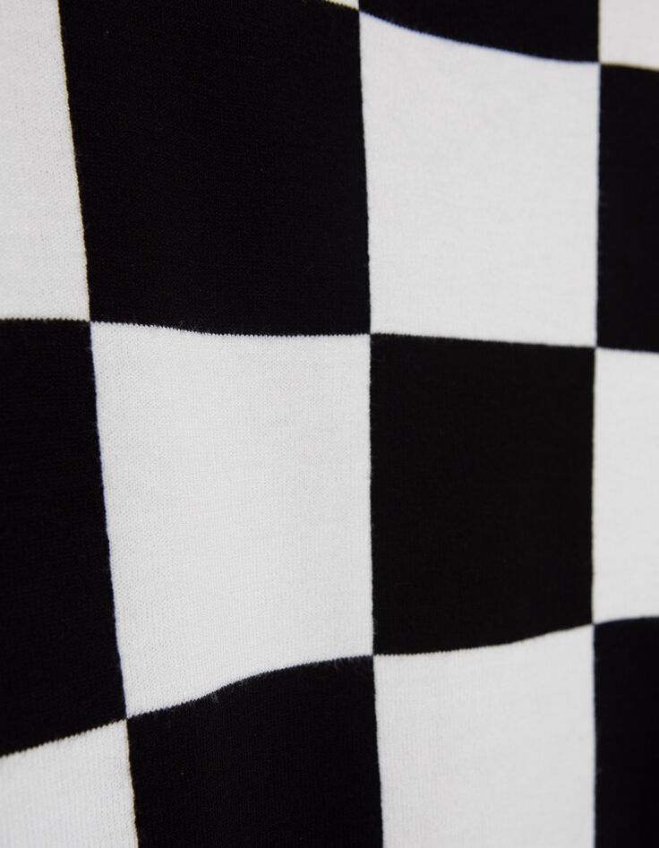 Jersey cropped negro punto damero blanco niña-7