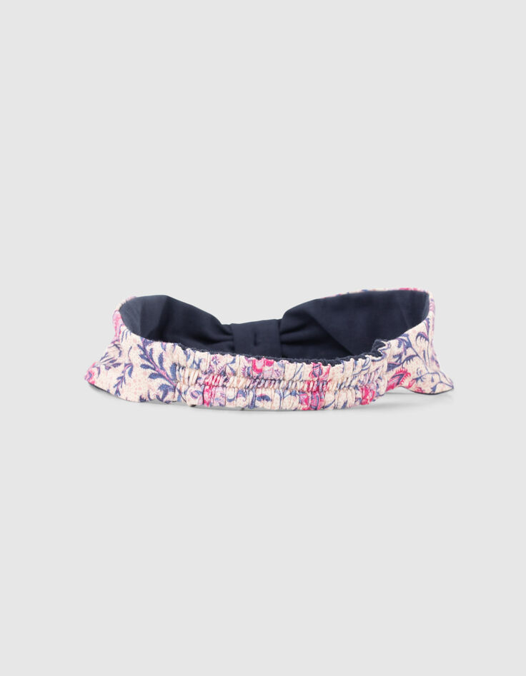 Baby girls’ navy/pink print reversible headband-8