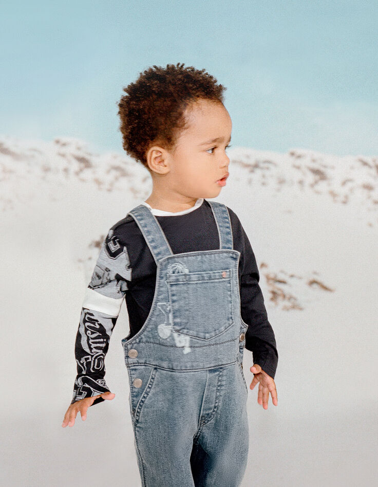 Baby boys’ denim dungarees & T-shirt outfit-2