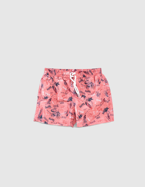 Boys’ dark coral Surf recycled swim shorts - IKKS