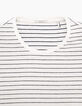 Men’s white T-shirt with navy pinstripes-2