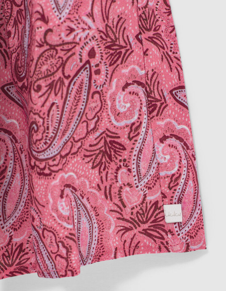 Langes, fuchsia Mädchenkleid aus Ecovero® mit Paisleyprint-6
