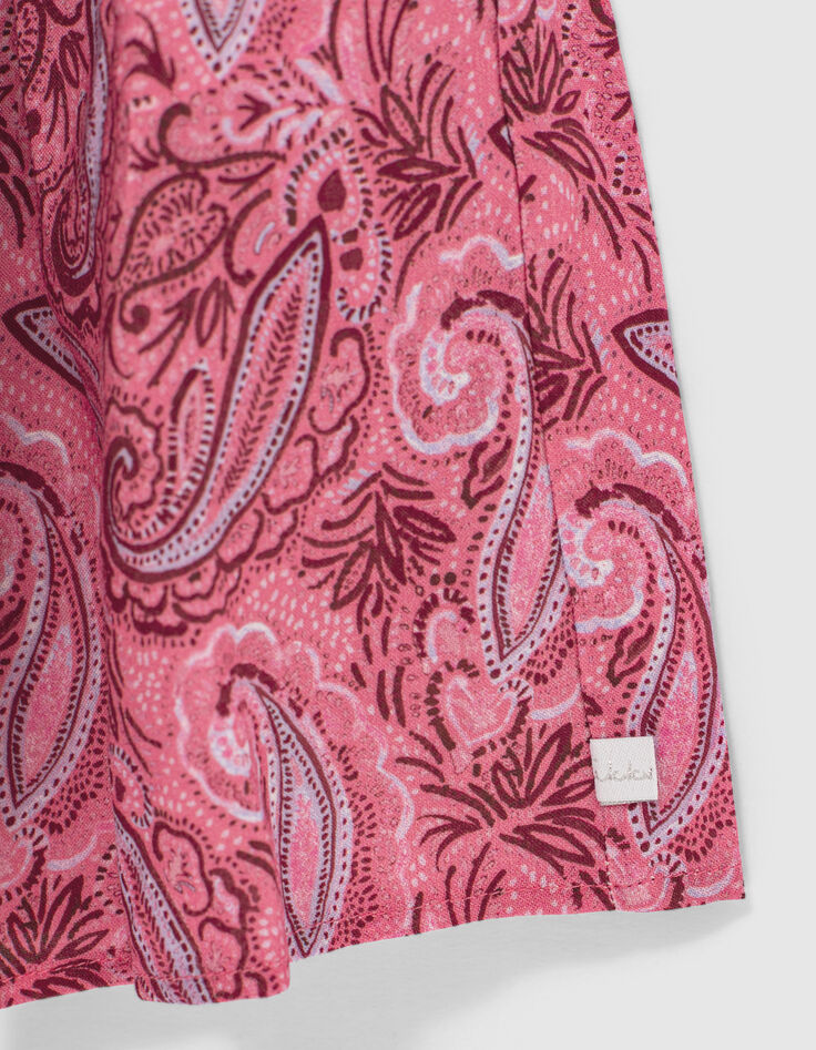 Girls’ fuchsia Paisley print Ecovero® long dress-6