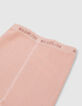 Girls’ pink chevron motif knit tights-4
