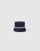 Baby boys’ navy sun hat with letter striped braid-3