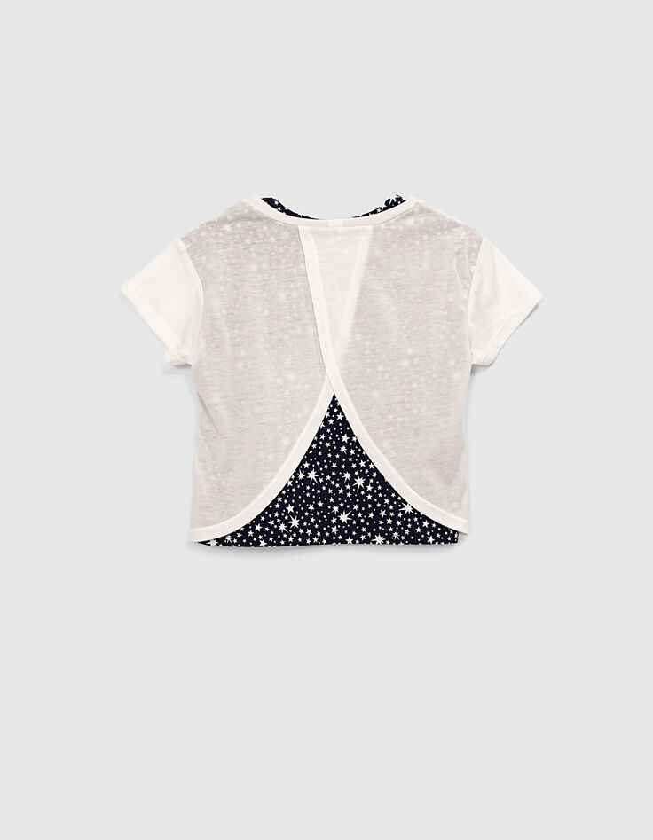 2-in-1-Mädchen-T-Shirt mit BH mit Sternen SPORT LAB-3