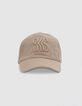 Casquette beige broderie monogramme fille-3