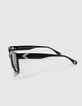 Women’s black oversize butterfly frame sunglasses-7