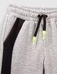 Boys’ grey joggers with black and reflective details-2
