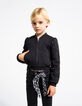 Girl's black fleece bomber cardigan-2