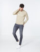 Beige sweater met tekst heren-7