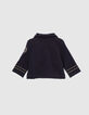Baby girls’ navy officer sweatshirt fabric cardigan-3
