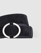 Women’s black jeans belt with sliding buckle-2