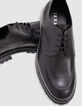 Derbies con muesca de cuero negro para hombre-2