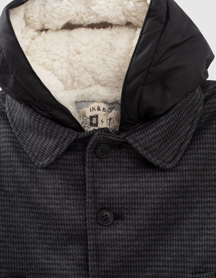 Baby boys’ grey check coat with facing-2