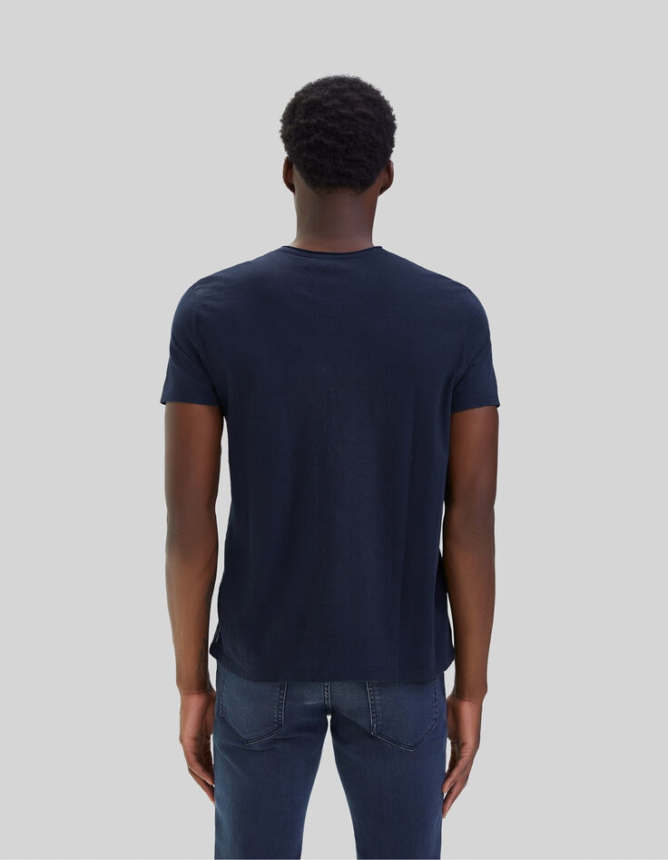 T-shirt L'Essentiel marine col V Homme-3