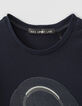 Boys’ sport navy textured headphones image T-shirt-3