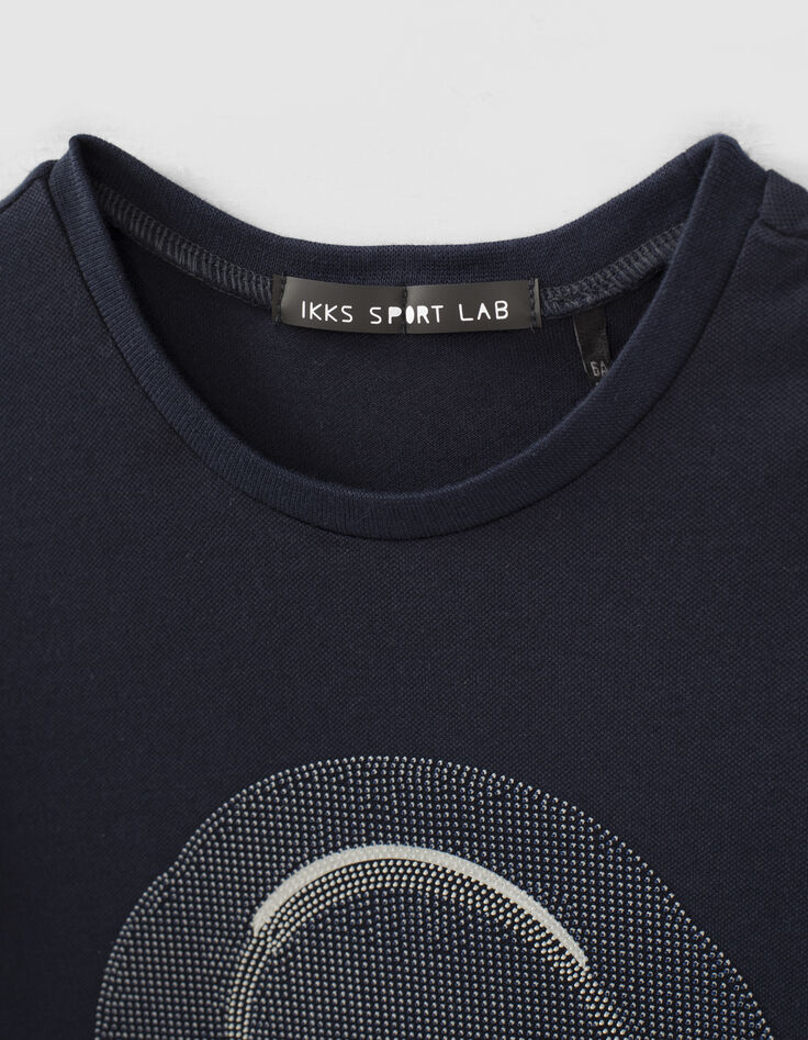 Boys’ sport navy textured headphones image T-shirt-3