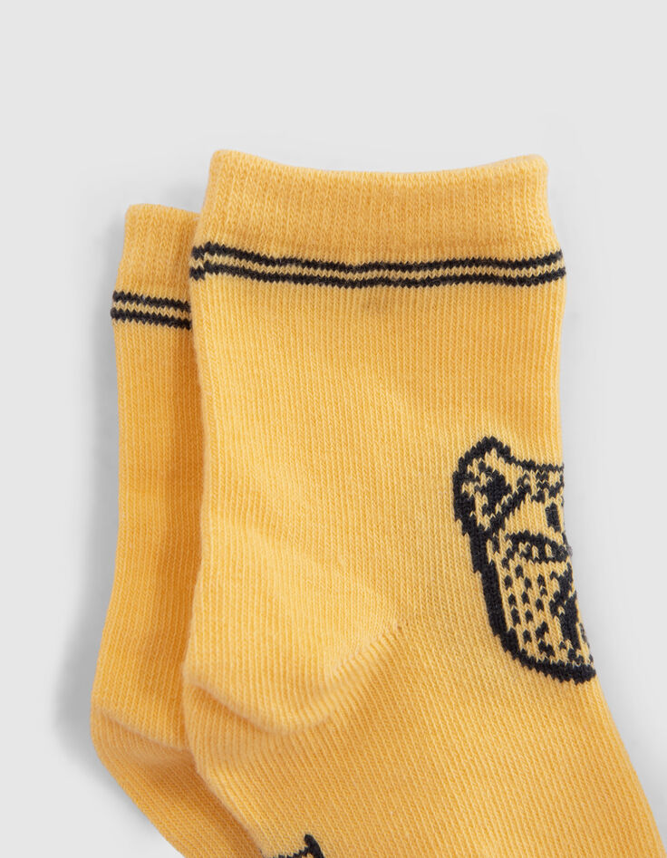 Baby boys’ yellow and white socks-4