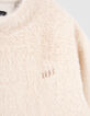 Girls’ ecru fluffy knit sweatshirt-5