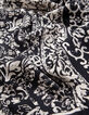 Women's black patchwork print scarf high neck top-11