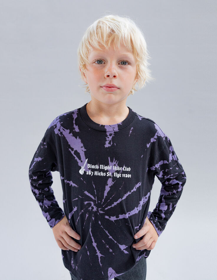 Violet T-shirt all-over tie and dye jongens-1