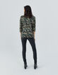 Khaki Damenblazer mit Jungle-Flecktarn-Print-2