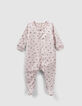 Baby’s light pink rock print organic cotton sleepsuit-1