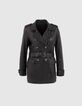 Pure Edition-Women’s black leather long belted jacket-4