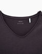 Tee-shirt L'Essentiel anthracite col V Homme-3