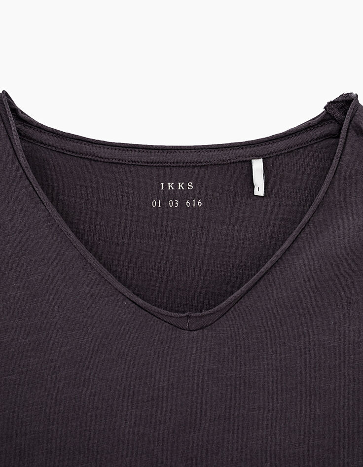 Camiseta L'Essentiel antracita cuello de pico Hombre-3