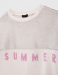 Girls’ off-white, silver and violet slogan sweatshirt-3