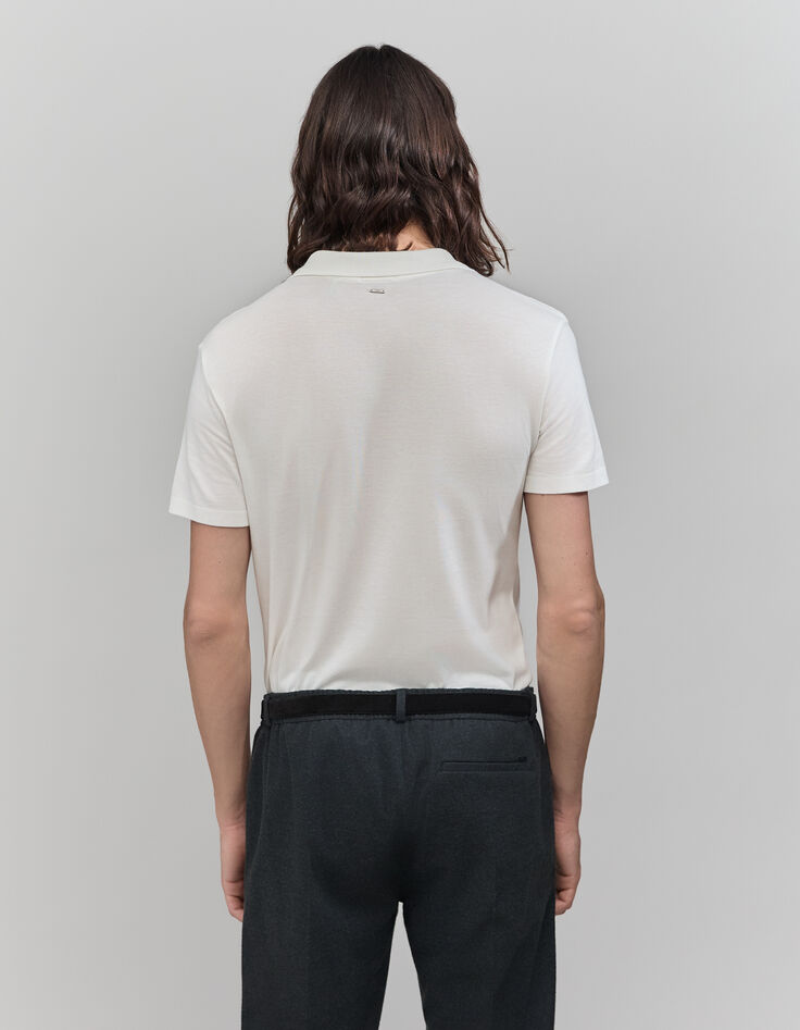 Men’s off-white cotton modal polo shirt-3